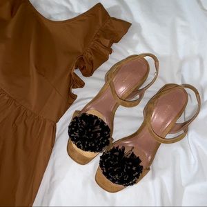 ZARA PomPom Heeled Sandal